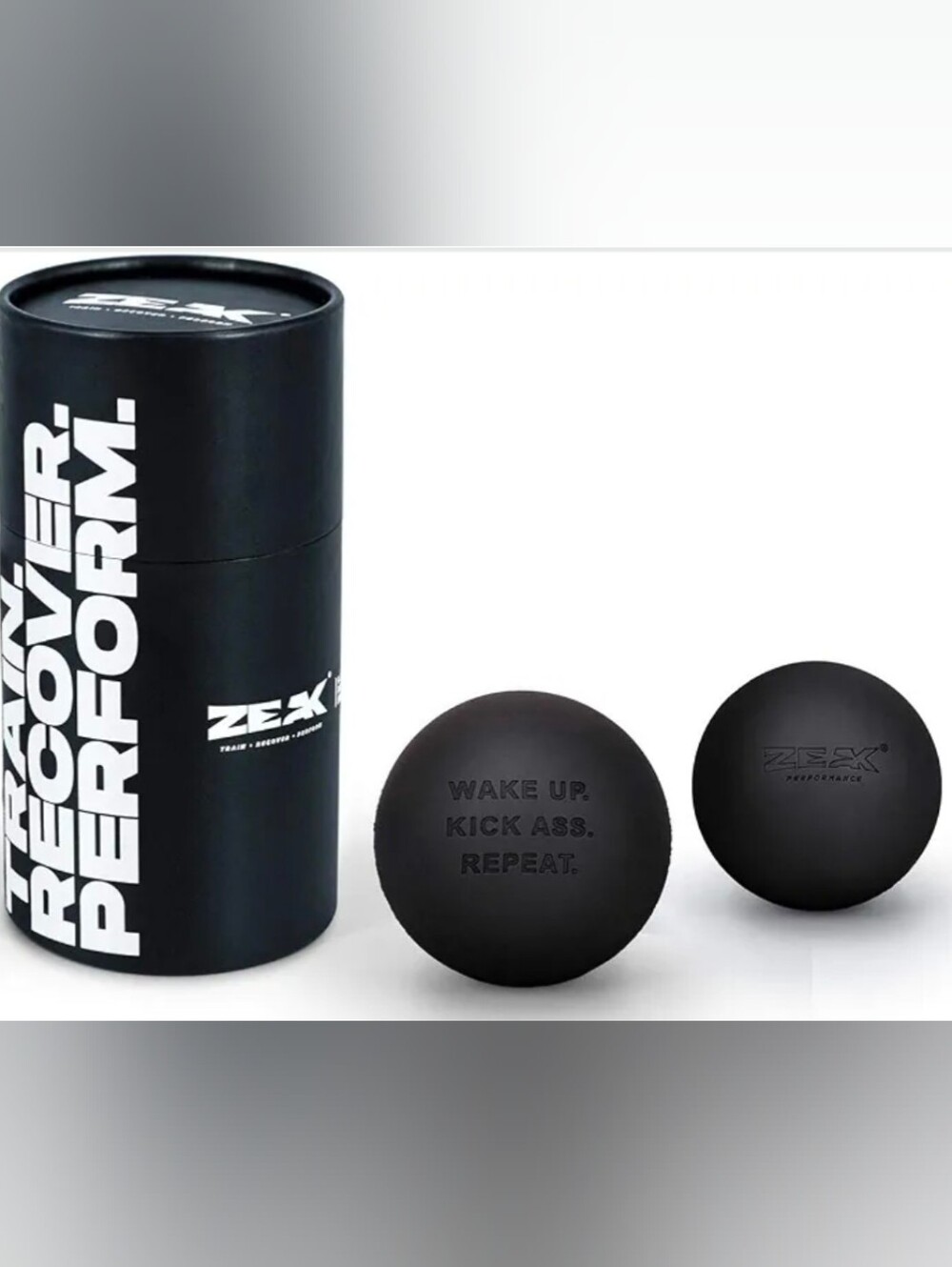 ZEX Massage Ball Set - Black Motivational Lacrosse Balls